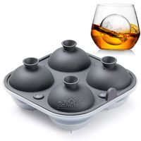 Samuelworld Large Sphere Ice Tray Mold Whiskey Big Ice Maker 2.5 Inch Ice Ball for Cocktail and Scotch (Grey)