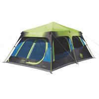 Coleman 2000032730  Camping Tent | 10 Person Dark Room Cabin Tent with Instant Setup, Green/Black/Teal