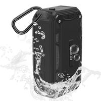 Bluetooth Speaker Portable Waterproof Outdoor Wireless Speakers Enhanced Bass, Sync Together, Built in Mic, TF Card, Auto Off, FM Radio for Beach, Shower & Home (Black)