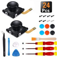 [New Version] 2 Pack 3D Replacement Joystick Analog Thumb Stick for Nintendo Switch Joy-Con Controller - Include Tri-Wing & Screwdriver Tool