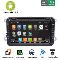 Android7.1 8" Quad Core 2 din Full Touch-Screen Universal Car DVD CD Player Stereo Navigation Volkswagen VW Skoda Polo Passat B6 CC TIGUAN Golf 5 Fabia Support Mirror Link/OBD2/Subwoofer