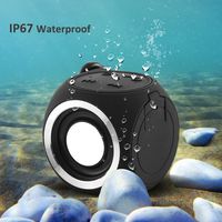 Portable Mini Cute Wireless Speaker IP67 Water Resistant Shower Bluetooth Speaker for iPhone Series and Android Phones Black