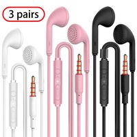 A16 Headphones Earphones Earbuds Earphones, Noise Islating, High Definition, Stereo for Samsung, iPhone,iPad, iPod and Mp3 Players（Black, White, Pink (Black+White+Pink 3pairs)