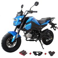 X-PRO 125cc Vader Adult Motorcycle Gas Motorcycle Dirt Motorcycle Street Bike Motorcycle Bike with Gloves, Goggle and Handgrip (Blue)