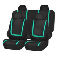 FH Group FB032MINT114 Mint Unique Flat Cloth Car Seat Cover (w. 4 Detachable Headrests and Solid Bench)