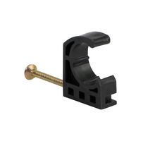 Everflow HC012 Half Clamp J-Hook with Nail For Pex Tubing Pipe Support (50 Pack), 1/2", Black