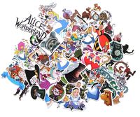 Supersenter Cartoon Movie Themed Alice in Wonderland 60 Piece Sticker Decal Set for Kids Adults - Laptop Motorcycle Skateboard Patch Decals