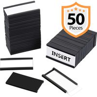 Magnetic Data Card Holders Magnetic Labels with Magnets and Cards for Metal Shelving, Metal Racks, Metal Mailboxes (1 x 2 Inch, 50 Packs)