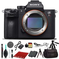 Sony Alpha a7R III Mirrorless Digital Camera (ILCE7RM3/B) with Bag, Tripod, Extra Battery, 64GB Memory Card, Memory Card Reader and More.