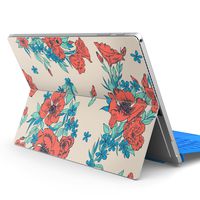 igsticker Ultra Thin Premium Protective Back Stickers Skins Universal Tablet Decal Cover for Microsoft Surface Pro 4/ Pro 2017/ Pro 6(2018) 012171 Flower　Plant　Red