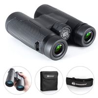 Bresser 10x42 High Power Binoculars for Adults Professional Roof Prism Binos with Weak Light Night Vision Great for Bird Watching Camping Concert Folding Compact Binocular with Neck Strap Carrying Bag