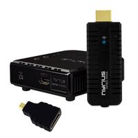Nyrius Aries Prime Digital Wireless HDMI Transmitter & Receiver System for HD 1080p 3D Video Streaming, Laptops, PC, Cablebox, Satellite, Blu-ray, DVD, PS3 (NPCS549) - Bonus HDMI to Micro HDMI