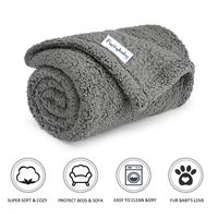 furrybaby Premium Fluffy Fleece Dog Blanket, Soft and Warm Pet Throw for Dogs & Cats (Small (2432"), Grey Blanket)