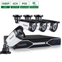 CANAVIS 4 Channel PoE NVR, 2 Megapixel (1920 x 1080p) Security Camera System 4 2MP Weatherproof Bullet IP Surveillance Cameras, 115ft Night Vision, No Hard Drive