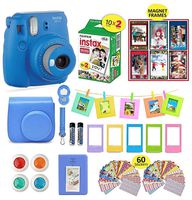 Fujifilm Instax Mini 9 Camera Bundle + 20 Instant Fuji-Film Sheets, Instax Camera Case + 14 PC Instax Accessories Bundle, Fuji Mini 9 Gift Kit, 2 Albums, Lenses, 60 Stickers + 5 Desk Frames