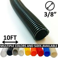 Electriduct 3/8" Split Wire Loom Tubing Polyethylene Flexible Conduit (0.375 Inch ID) - Black - 10 Feet