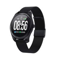 Mintsin Smart Watch for Android iOS Phone 2019 Version, Heart Rate Monitoring, Sleep Monitoring, 240 mAh Battery, 1.3 Full LCD Display, Full Screen Touch (Black Steel Watchband)