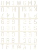 Ghent 1" Gothic Font Uppercase Letters, Numbers & Symbols, White Plastic