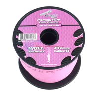 Audiopipe 14 GA gauge 100 Feet Pink LED Car Audio Home Primary Remote Wire