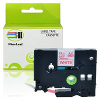 NineLeaf 1 Pack Red on White Label Tape Compatible for Brother TZ TZe TZ 232 TZe 232 1/2 inch for P-Touch GL-100 PT-1000 PT-1010 PT-1100 PT-1170 PT-11Q PT-1280 PT-18R PT-2030 PT-D210BK Printer