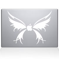 The Decal Guru 1031-MAC-11A-W Butterfly Wings Vinyl Sticker, 11" Macbook Air, White