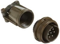 Amphenol Industrial MS3106E16S-1P Circular Connector Pin, Environmental Resisting, Threaded Coupling, Solder Termination, Straight Plug, 16S-1 Insert Arrangement, 16S Shell Size, 7 Contacts