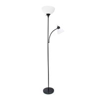 Simple Designs Home LF2000-BLK Mother-Daughter Floor Lamp with Reading Light, 71 x 20.47 x 11.35 inches, Black