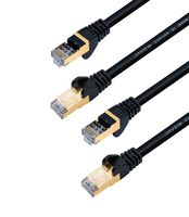 JAVEX [10FT, 2-Pack] UL Recognized Wire, CAT6A/CAT7 RJ45 [S/STP, 10GB] Network Ethernet Patch Cable, Black