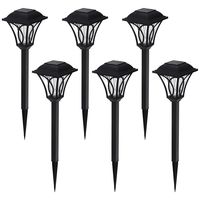 Azirier Solar Lights Outdoor Waterproof Outdoor Garden Lights, Solar Pathway Security Lights for OutdoorWall Backyard Fence Garage Garden Driveway 6 Pack