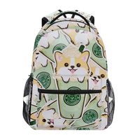 Backpacks Coffee Corgi College School Book Bag Travel Hiking Camping Daypack
