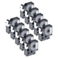 GREENCYCLE 10PK Compatible for Dymo 18445 Industrial 3/4" x 18ft 19mm x 5.5m Vinyl Labels Label Tape Black on White for Rhino 1000 3000 4200 5000 6000 LabelWriter 450 Duo ILP 219 3M PL150 PL200 PL300