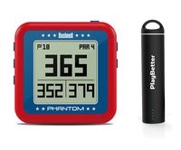 Bushnell Phantom (USA - Red/White/Blue) Power Bundle with PlayBetter Portable USB Charger (2200mAh) | Handheld Golf GPS, Built-in Golf Cart Magnet, 35,000+ Pre-Loaded Courses, Compact & Lightweight