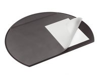 DURABLE Semi Circular Desk/Work Pad with Transparent Overlay, 20-1/2" x 25-1/2", Black (729001)