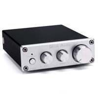 Hi-Fi Audio Amplifier, DROK 50Wx2 2.0 Channel Digital Home Stereo Power Amp DC 12-24V 2CH Class D Integrated Amplifiers with Bass Treble Volume Adjustment Knob