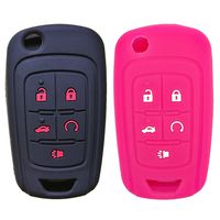 Coolbestda 2Pcs Folding 5buttons Key Fob Remote Cover Keyless Entry Protector Holder Case for Chevrolet Equinox Camaro Cruze Malibu Sonic Volt Park