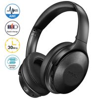 Mpow Active Noise Cancelling Headphones, [2020 Version] Over Ear Bluetooth Headphones with Quick Charge, Soft Protein Earpads Wireless Headphones with Deep Bass, 30H Playtime for TV Travel Cellphone