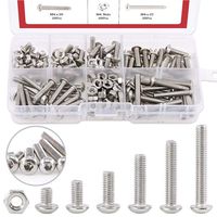 Hilitchi 180-Piece [M4] Stainless Steel Hex Socket Button Head Cap Bolts Screws Nuts Assortment Kit (M4)