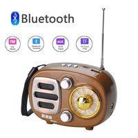 Portable AM/FM Retro Radio, COVVY USB Rechargeable Stereo Bluetooth Radio Speaker with Earphone & TF Jack, High Reception & Clear Loudspeaker for Exercising, Walking, Travelling & Camping - Gold