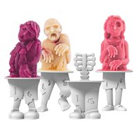 Tovolo Zombies Ice Pop Molds, Flexible Silicone, Easily-Removable, Dishwasher Safe, Set of 4 Popsicle Makers with Sticks