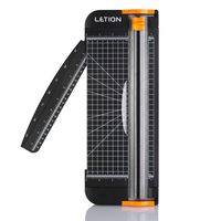 LETION Trimmer Titanium 12 inch A4 Cutter with Automatic Security Safeguard Guillotine for Coupon, Craft Paper, Label and Photo(Black)