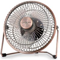 OPOLAR 6 Inch Desktop USB Fan, USB Powered Table Fan for Personal Cooling, Small Desk Fan with Upgraded 2 Speed Setting, Quiet Operation, Enhanced Airflow, Bronze