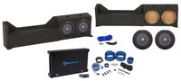 Dual 10" Kicker Subwoofers+Sub Box+Amplifier+Amp Kit for 05-17 Nissan Frontier