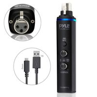 Pyle Microphone XLR-to-USB Signal Adapter - Universal Plug and Play XLR Mic to PC Adaptor for Digital Recording w/ Mix Audio Control, +48V Phantom Power, Headphone Volume, USB Cable - PDUSBPP10