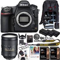 Nikon D850 45.7MP Full-Frame FX-Format Digital SLR Camera Body Black Bundle with 191-28-300mm f/3.5-5.6G ED VR AF-S NIKKOR Lens, 2X 32GB Memory Card, Backpack and Accessories (5 Items)