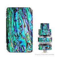 IT'S A SKIN Decal Vinyl Wrap for VooPoo Drag Mini & UForce T2 Tank Vape Sticker Sleeve Cover/Abalone Ripples Green Blue Purple Shells