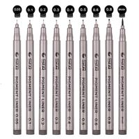 Black Micro-line Pens for Drafting - Ultra Fine Point Technical Drawing Pen Set, Anti-Bleed Fineliner Pen for Illustration, Office, Sketch, Scrapbooking, Signature, 9 Size