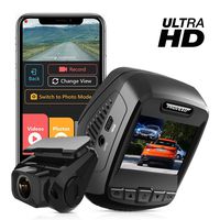 Pruveeo T7-Dual 2880 x 2160P UHD Dash Cam Front and Rear, 4K Built in WiFi GPS, Dash Camera for Cars, 2.4 inch LCD, 170 Degree Wide Angle, Supercapacitor, WDR