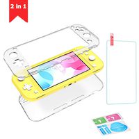 Cover Case for Nintendo Switch Lite, Switch Lite Cover Case with One Tempered Glass Screen Protector Slim PC Crystal Clear Skin Shell Anti Scratch Nintendo Switch Lite Accessory (White)