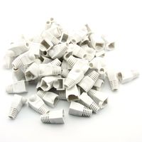 100Pcs Cat5E CAT6 RJ45 Cable Strain Relief Boots Ethernet Network Connector Plug Cover (White)