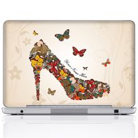 Meffort Inc Personalized Laptop Notebook Notebook Skin Sticker Cover Art Decal, Customize Your Name (10 Inch, Butterfly High Heel)